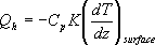 Qh=-Cp.K.(dT/dz)